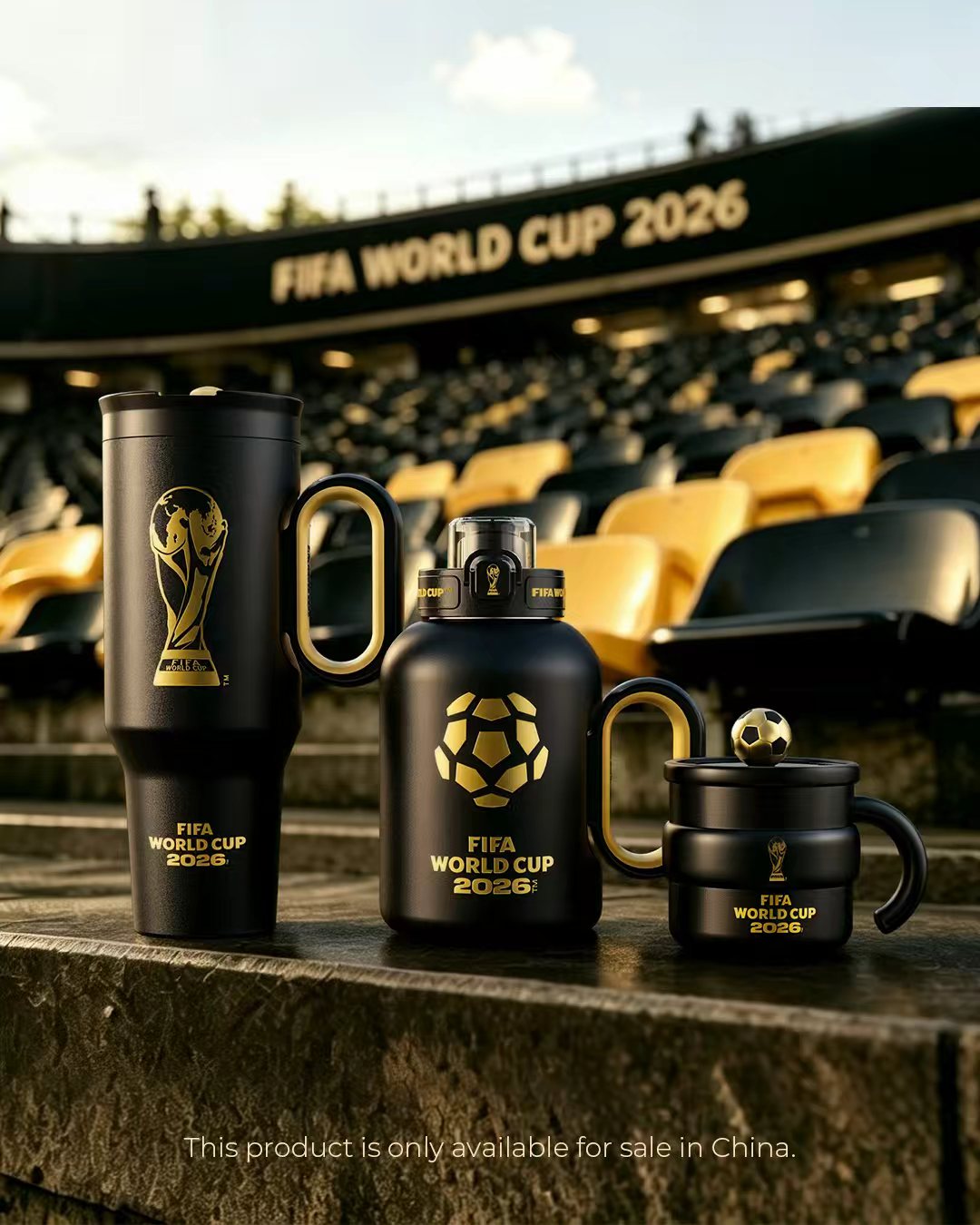 2026 FIFA World Cup Limited Edition Drink-ware: Bottled Joy's Black & Gold Collection