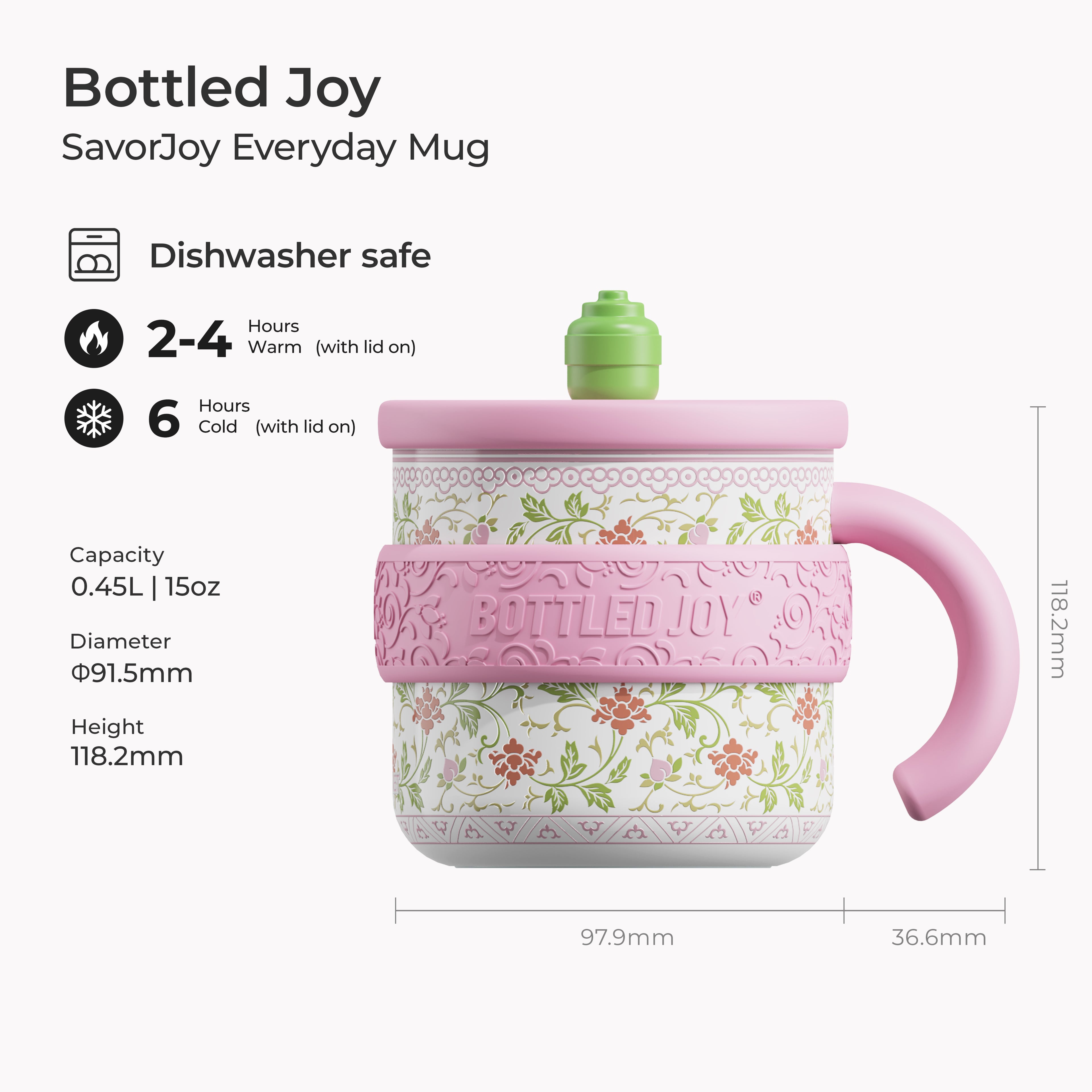 SavorJoy Thermal Mug 450ML - Insulated Coffee Mug | Bottled Joy